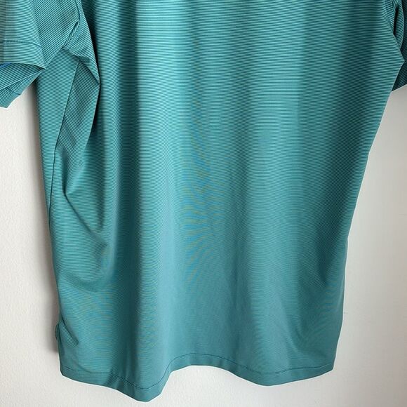 Peter Millar Men’s stripped summer comfort golf polo green blue size large READ! - Picture 10 of 10